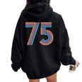 ナンバー 75 七五周年 男性 女性 75歳の誕生日 レディース オーバーサイズ パーカー バックプリント Black