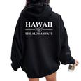 ハワイのお土産記念品。アロハ州立大学。大人、男性、女性用。 レディース オーバーサイズ パーカー バックプリント Black