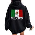 メキシコの国旗 アンティーク調 男性 女性 キッズ レディース オーバーサイズ パーカー バックプリント Black