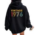 ヴィンテージ 1976 50歳の誕生日プレゼント 男性 女性 50歳 レディース オーバーサイズ パーカー バックプリント Black