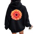 開花期のハンサムなガーベラの花 レディース オーバーサイズ パーカー バックプリント Black