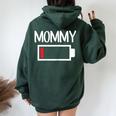 Mommy Low Battery Energy De Baja Energía Para Mamá Women Oversized Hoodie Back Print Forest
