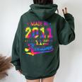 11歳男の子女の子 2011年生まれビンテージ11歳の誕生日 レディース オーバーサイズ パーカー バックプリント Navy Blue