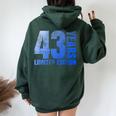 43歳 男性 ギフト 43歳 誕生日プレゼント 女性用 レディース オーバーサイズ パーカー バックプリント Navy Blue