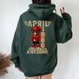 4月 38歳の誕生日 男性 女性 1988年 素晴らしいテディベア レディース オーバーサイズ パーカー バックプリント Navy Blue