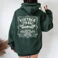 80歳 誕生日 男性女性intage 1946年1946年生まれ レトロデザインブランド レディース オーバーサイズ パーカー バックプリント Navy Blue