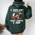 A Good Daytarts With Golf Carts And Beer 面白いゴルフ レディース オーバーサイズ パーカー バックプリント Navy Blue