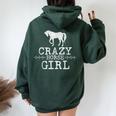 Crazy Horse Girl 、ストレスを感じたエクエストリアン愛好家へのギフト レディース オーバーサイズ パーカー バックプリント Navy Blue