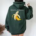 Dolce And Banana T Cute Graphic Banana レディース オーバーサイズ パーカー バックプリント Navy Blue