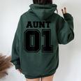 Enjoy World No1 Aunt 01 スポーツスタイル Best Cool Aunt Ever レディース オーバーサイズ パーカー バックプリント Navy Blue