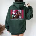 Forever Young Horse、競馬、デルマール、サンタアニタ 長袖tシャツ レディース オーバーサイズ パーカー バックプリント Navy Blue