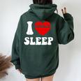 I Loveleep Heart Naps Lazy Relaxing For Men レディース オーバーサイズ パーカー バックプリント Navy Blue