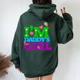 I'm Daddy's Girl I Love You Dad Daddy Daughter レディース オーバーサイズ パーカー バックプリント Navy Blue
