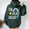 I'm Dead Inside Happy Rainbowunshine Dolphin ファニーtシャツ レディース オーバーサイズ パーカー バックプリント Navy Blue