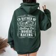 Id Rather Be Betting On Horse Racing 面白い 馬 ダービー ギフト 長袖tシャツ レディース オーバーサイズ パーカー バックプリント Navy Blue