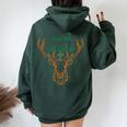 Jaegermeister Meister Deer Family Dad Mum Cheeky レディース オーバーサイズ パーカー バックプリント Navy Blue