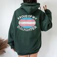 Lgbt お父さん 母 誇り Of My Transgender Daughter Transpride レディース オーバーサイズ パーカー バックプリント Navy Blue