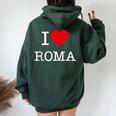 I Love Roma Graphic Novelty & Cool s レディース オーバーサイズ パーカー バックプリント Navy Blue