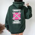 Mommy Garage Buddy 車愛好家 メカニック 自動車修理 レディース オーバーサイズ パーカー バックプリント Navy Blue