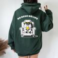 No Beer No Life ペキニーズ ビール 酒 犬 おもしろ 面白い ネタ 笑える 飲み会 レディース オーバーサイズ パーカー バックプリント Navy Blue