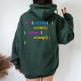 No Coffee No Code Itエンジニア プログラマー おもしろ レディース オーバーサイズ パーカー バックプリント Navy Blue
