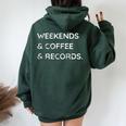 Weekends Coffee Records ビニールレコードコレクター好き レディース オーバーサイズ パーカー バックプリント Navy Blue