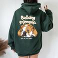 かわいいイングリッシュブルドッグ Momma Bullie Love At Firstight レディース オーバーサイズ パーカー バックプリント Navy Blue
