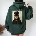 エドゥアール・マネ スミレの花束とベルテ・モリゾ レディース オーバーサイズ パーカー バックプリント Navy Blue