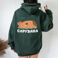 キッズ カピバラ シャツ 男の子 女の子 レディース オーバーサイズ パーカー バックプリント Navy Blue