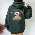 シーズーママ、シーズーママ、犬のお母さん、母の日、シーズー。 レディース オーバーサイズ パーカー バックプリント Navy Blue