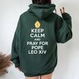 ローマ教皇レオ14世 ハベムス・パパム 2025 カトリック 男性 女性 キッズ レディース オーバーサイズ パーカー バックプリント Navy Blue
