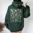 ヴィンテージ 花 ボタニカル イラスト チャート 植物 レディース オーバーサイズ パーカー バックプリント Navy Blue