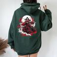 女の子 刀 刀 侍 ヴィンテージ 戦闘機 レトロ デザイン レディース オーバーサイズ パーカー バックプリント Navy Blue