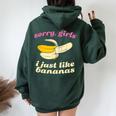 残念な女の子私はバナナが好き ゲイデート レディース オーバーサイズ パーカー バックプリント Navy Blue