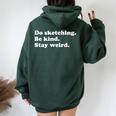 男性、女性、男の子、女の子、おもしろいスケッチやスケッチアーティスト。 レディース オーバーサイズ パーカー バックプリント Navy Blue