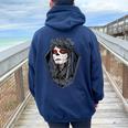 Dia De Los Muertos ハロウィン バラ メキシカンシュガースカル 女の子 レディース オーバーサイズ パーカー バックプリント Forest