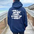 Falleven Timestand Up Eight インスピレーションスローガン レディース オーバーサイズ パーカー バックプリント Forest