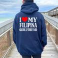 I Love My Filipina Girlfriend デザイン Best Boyfriend レディース オーバーサイズ パーカー バックプリント Forest