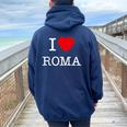 I Love Roma Graphic Novelty & Cool s レディース オーバーサイズ パーカー バックプリント Forest