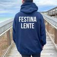 Make Hastelowly Festina Lente ラテン語インスピレーション引用 レディース オーバーサイズ パーカー バックプリント Forest