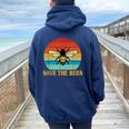 Save The Bees レトロスタイル 気候変動ave The Queen レディース オーバーサイズ パーカー バックプリント Forest