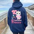 女の子、10歳の誕生日、ユニコーンキャット、ナンバー10 レディース オーバーサイズ パーカー バックプリント Forest