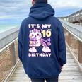 誕生日の女の子10歳、猫、ユニコーン、10歳の誕生日 レディース オーバーサイズ パーカー バックプリント Forest