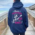 面白いギタリストの言葉 決して過小評価しない A Girl With A Bass レディース オーバーサイズ パーカー バックプリント Forest