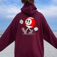 11歳の誕生日 男の子 女の子 赤 ビリヤードボール 11 レディース オーバーサイズ パーカー バックプリント Maroon