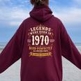 56歳 誕生日 男性女性intage 1970年1970年生まれ レトロデザインブランド レディース オーバーサイズ パーカー バックプリント Maroon