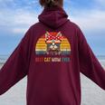 Best Cat Mom Ever Best Cat Mom Ever レディース オーバーサイズ パーカー バックプリント Maroon
