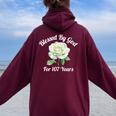 Blessed By God For 107 Yeasオールドローズフラワー 107歳の誕生日 長袖tシャツ レディース オーバーサイズ パーカー バックプリント Maroon