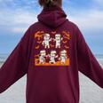 Dabbing Dancing Mummy ハロウィン ダブ ダンス ポーズ ミイラ レディース オーバーサイズ パーカー バックプリント Maroon