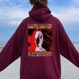 Damned If I Do Damned If I Don't I Don't Flamingo Japanese レディース オーバーサイズ パーカー バックプリント Maroon